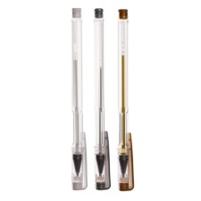 A set of gel pens 3 colors, the case is transparent, white, silver, gold