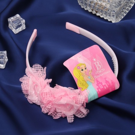 Hair cap "Baby" Two roses cage, 1 cm, pink-1