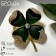 Brooch "Clover" for good luck, the color is white-green in gold