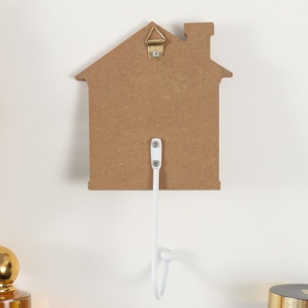 Hook decorative tree "House where you are waiting" 10x11 cm-3