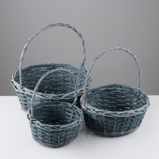 A set of wicker baskets, 36 x 36 x 14 x 37cm/30 x 30 x 12.5 x 32cm/25x25x11x28cm, willow