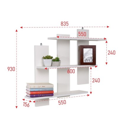 Hinged shelf PD-14 835x156x930 White-1