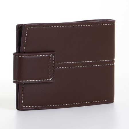 Male purse on the button, brown color-1