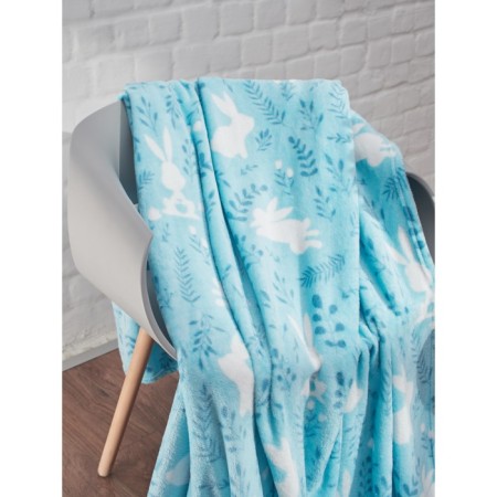 Water Bunny Glane, size 150x200 cm, rabbits, blue