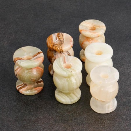 Set of church candlesticks, 6 pcs, 3 × 4.5 cm, onyx