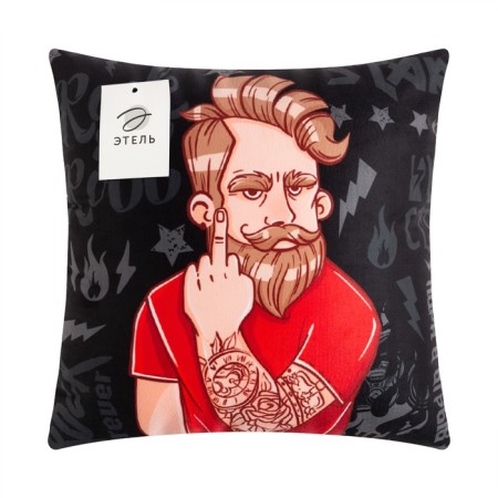 Decorative Ethel Pillow "It's time in the separation" 40x40 cm, velor, 100% p/e-4
