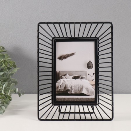 Photo frame metal in 1 photo 10x15 cm "Sun" black 18x23.7 cm
