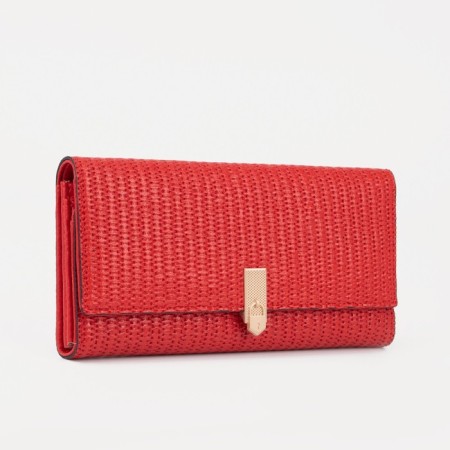 Women's wallet on magnet, red color