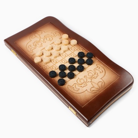 Wooden backgammon large, with “sea” checkers, 55 x 55 cm-7