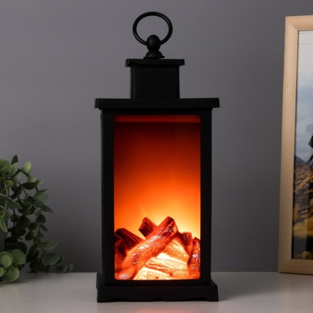Nightlight "fireplace" LED black 13x13x30 cm Risalux-3
