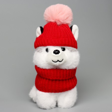 Soft toy "Husky in a hat", 20 cm-1