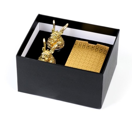 Gift set 3 in 1 Greener: 2 glasses of 30 ml, a deck of plastic cards, gold-3