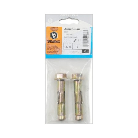 Steelrex anchor bolt, with a nut, galvanized, 12x60 mm, 2 pcs-1