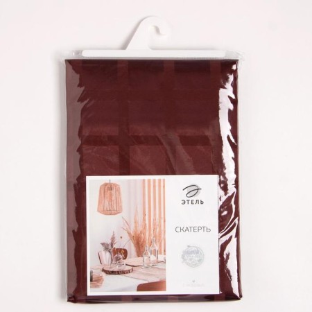 Great tablecloth GEOMETRY 150*220 +/- 3cm, central chocolate, pl. 192 g/m2, hl with VGMO-3