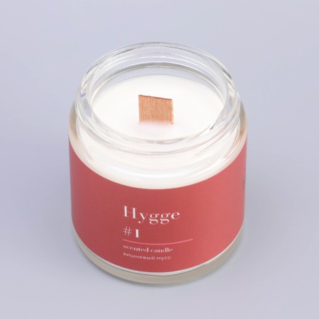 Aromatic candle "Hygge" #1 cherry mousse, soy wax, in a bank, 90 g-11