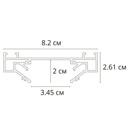 Profile for the ARTE LAMP Track Accessories A630205, 8.2x200x2.61 cm, gray.-1