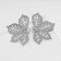 Earrings Metal "Style" sheet, maple, silver color