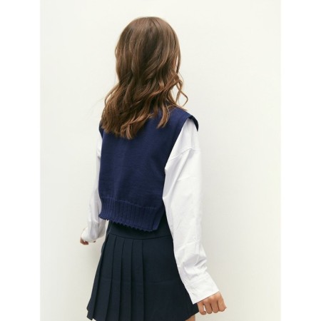Knitted children's vests Amarobaby Bow, height 128 cm, blue color-11