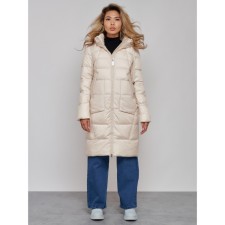 Coat insulated winter female, size 50, light-beige color