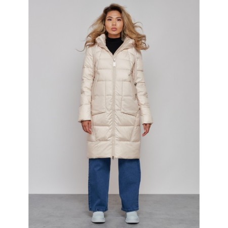 Coat insulated winter female, size 50, light-beige color