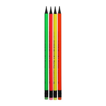 Black -granographic pencil Berlingo "Flexy Neon", HB, with an eraser, sharpened, plastic, assorted-10