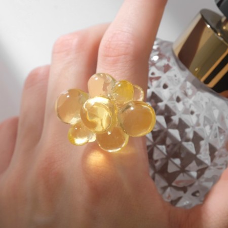Ring "Molecules", yellow color, 17 size-1