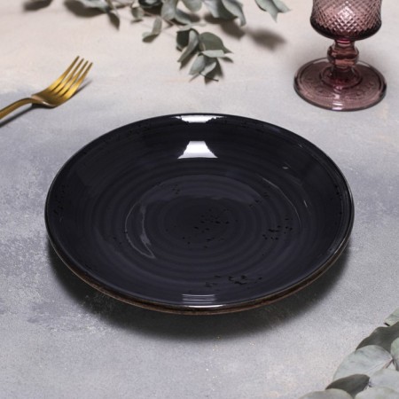Deep porcelain plate Balance, 500 ml, d = 21 cm, black color-1