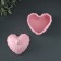 Casket with a lid - the candlestick "relief heart" 10x8x8cm, pink