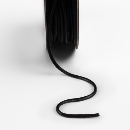 Weaving cord, genuine leather, d = 2 mm, 10 ± 0.5 m, black color-2