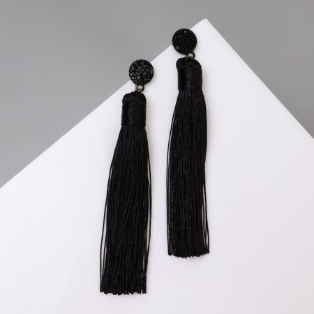 Earrings "Brushes" harmony, black color, l brush 8.5 cm-1