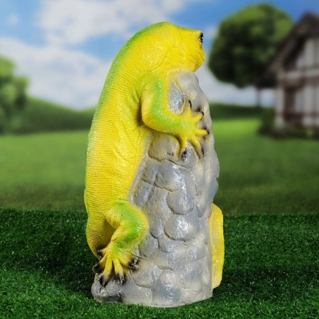 Садовая фигура "Игуана на камне" 38см-2