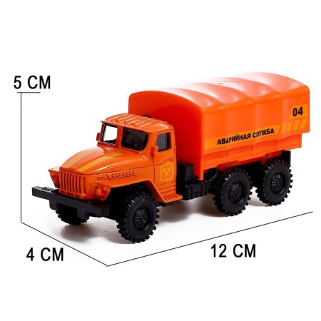 Metal truck "Ural" Emergency Service ", inertia, scale 1:43-1