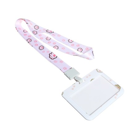 Badge horizontal external size 10 x 7.8 cm, internal size 5.2 x 8.2 cm, tape 42 cm, with a pattern "Paws"-3