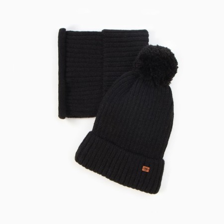 Kit for children (hat, snood), black color, size 52-54