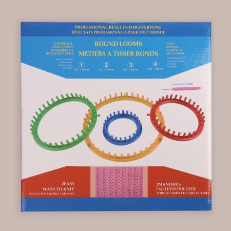Set for knitting "Luma", d = 14/19/24/29 cm, needle and hook in the kit, color colorful color-4