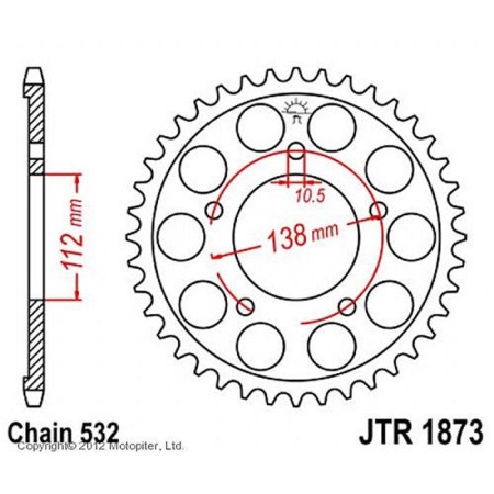 Leader star JT SPROCKETS JTR1873-48, chain 532, 48 teeth