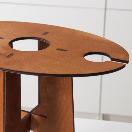 Table for wine and two glasses, 40 × 25 × 30 cm-3