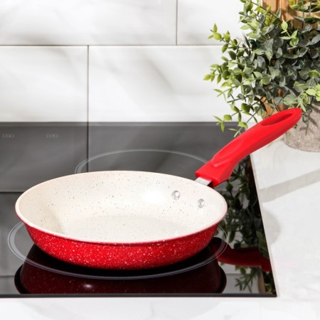 Sleek pan, d = 20 cm, plastic handle, anti -stick coating, red color-5