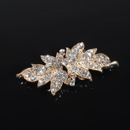 Decorative fastener "Leaf", 5.1 × 2.3 cm, gold color