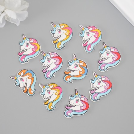 Decor for creativity tree "Unicorn head" set of 10 pcs 2.4x3 cm
