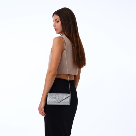 Magneta bag, long chain, light-gray color-5