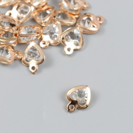 Decor for creativity Metal "heart" gold, crystal 0.6x1x1.1 cm-1