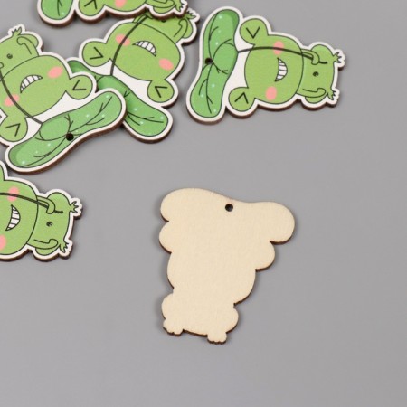 Decor for creativity tree "Frog under the leaf" set 6 pcs 4x3.5x0.3 cm-1