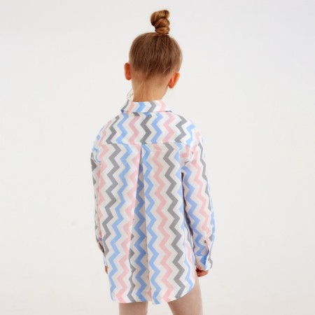 Рубашка для девочки MINAKU: Cotton Collection цвет белый, рост 110-2