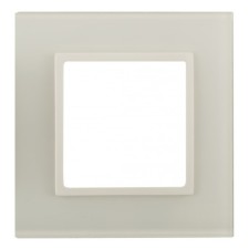 Frame for sockets and switches Era Elegance 14-5101-02 for 1 post, glass, era Elegance, ivory