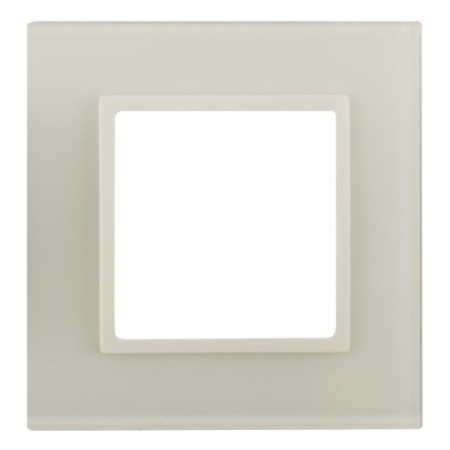 Frame for sockets and switches Era Elegance 14-5101-02 for 1 post, glass, era Elegance, ivory