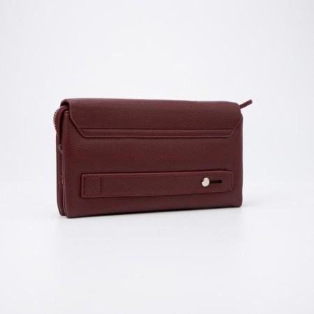 Women's wallet on magnets, burgundy color-1