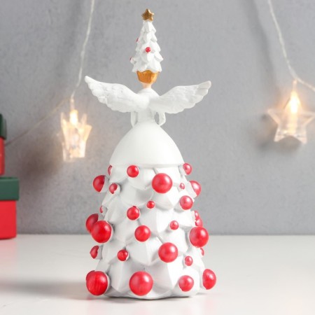 Souvenir Polystone "New Year's Angel with a Christmas tree and New Year's balls" 18x8.5x8.5 cm-3