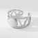 Ring "Bohemia" geometry, white color in silver, dimensionless