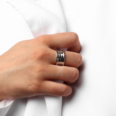 Ring Metal "Trend" Coil, Color silver, size 18-3